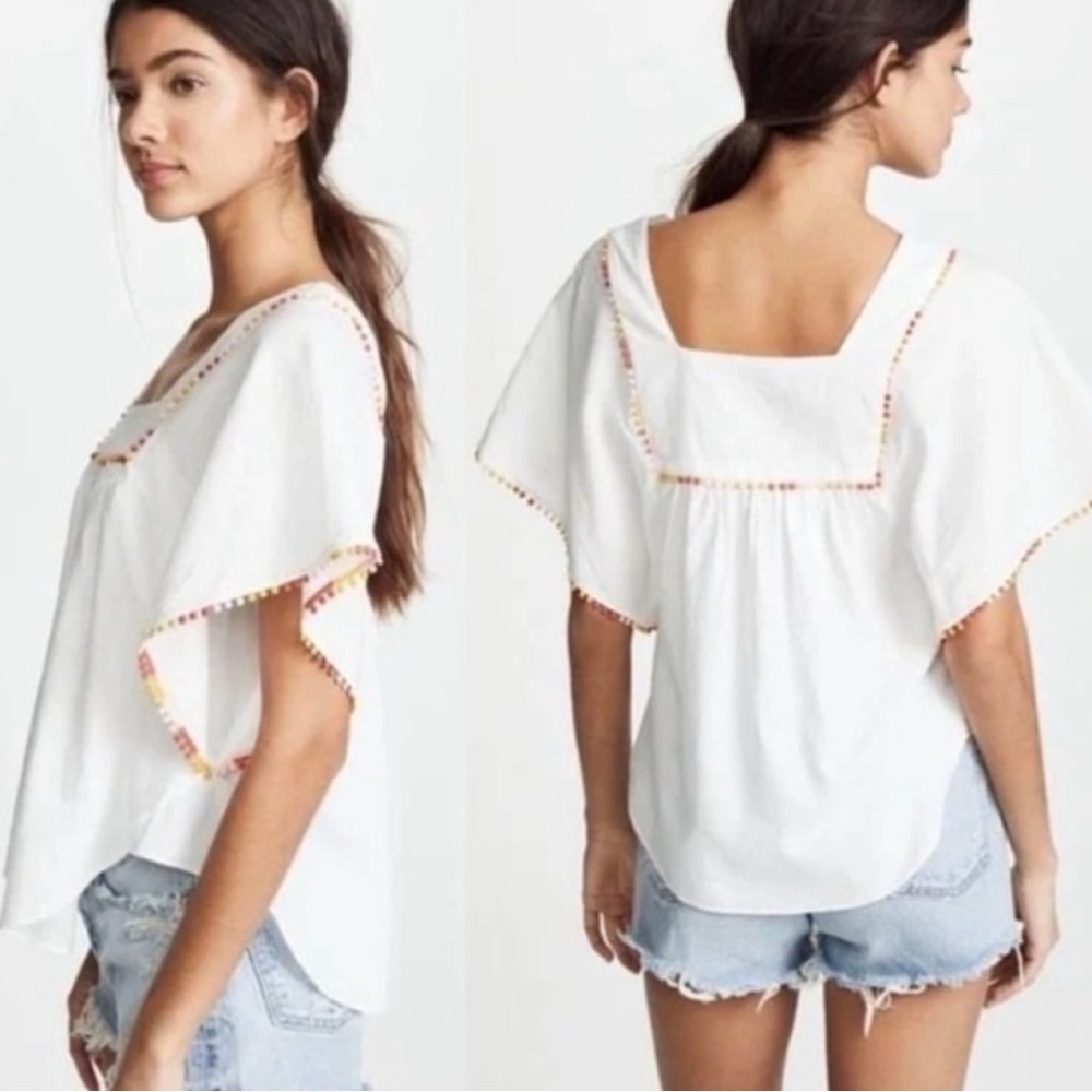 White Embroidered Women's Top